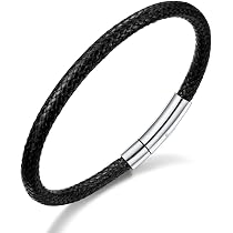 Amazon | [FaithHeart] ブレスレット メンズ 革紐 ワックスコード